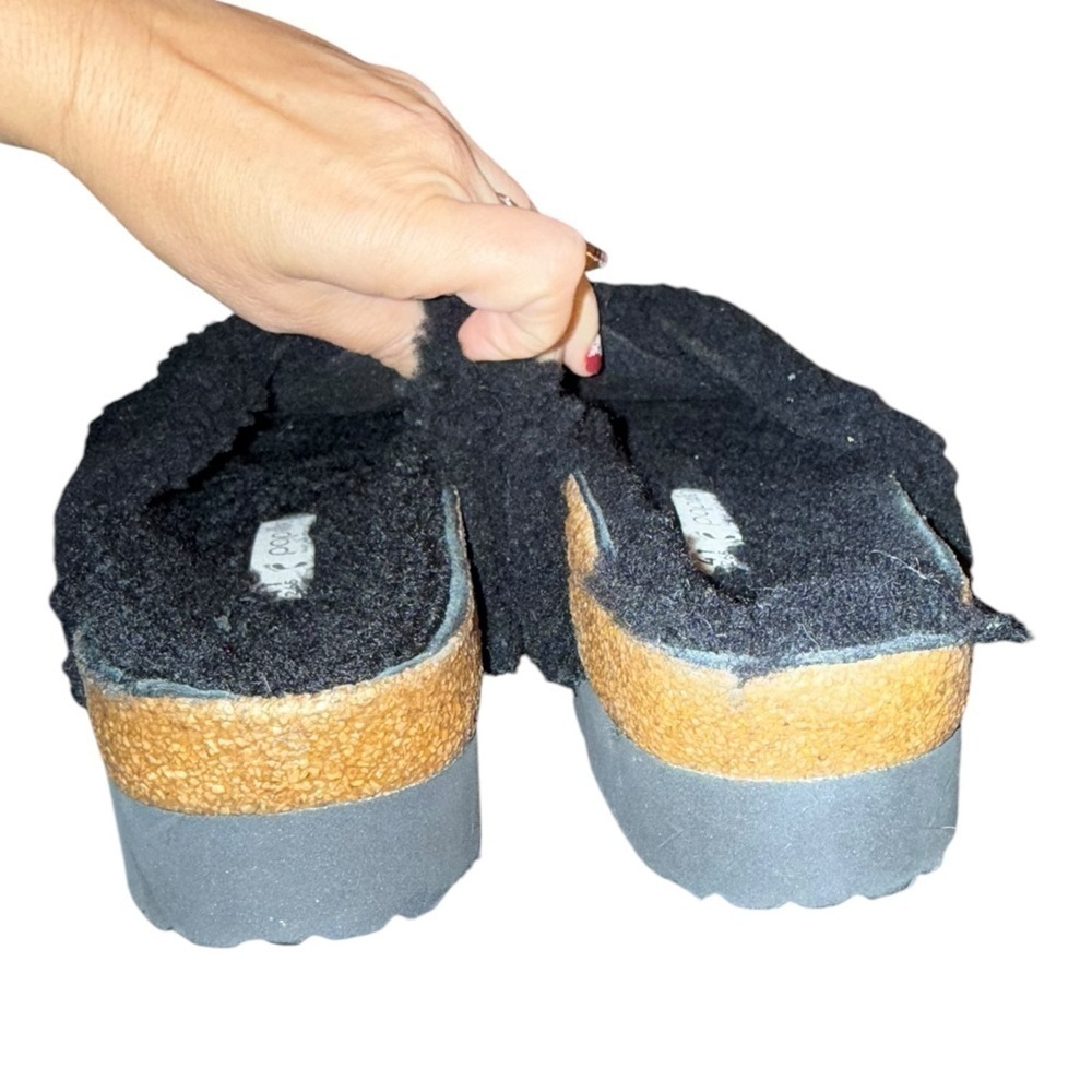 Birkenstock Papillio Daytona Teddy Shearling Platform Sandals Black festival - Picture 14 of 17